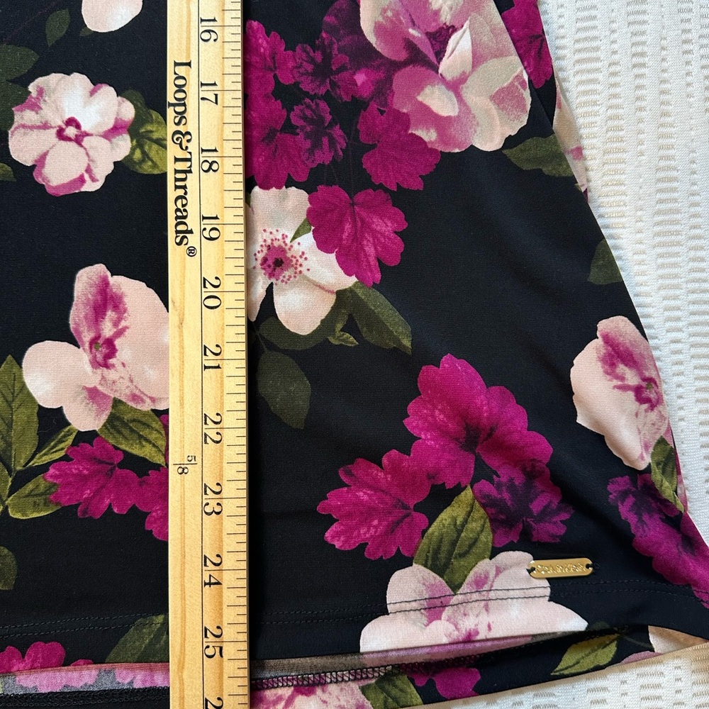 Vintage Floral Calvin Klein Womens Blouse 2X Ruched Sleeve Bohemian Romantic - Picture 7 of 8